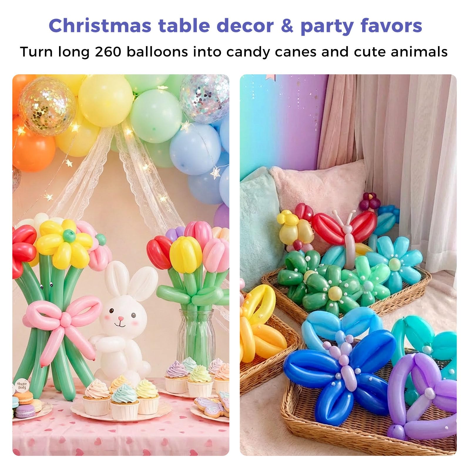 Amazon.com: Koogel 400PCS 260 Balloons, Assorted Color Long Skinny
